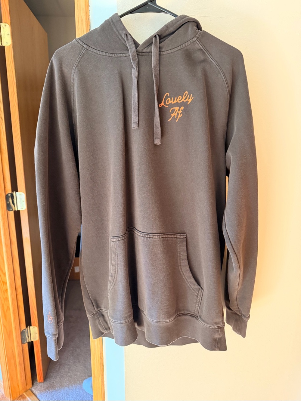 Hell Babes Charcoal Hoodie with Orange “Lovely AF”